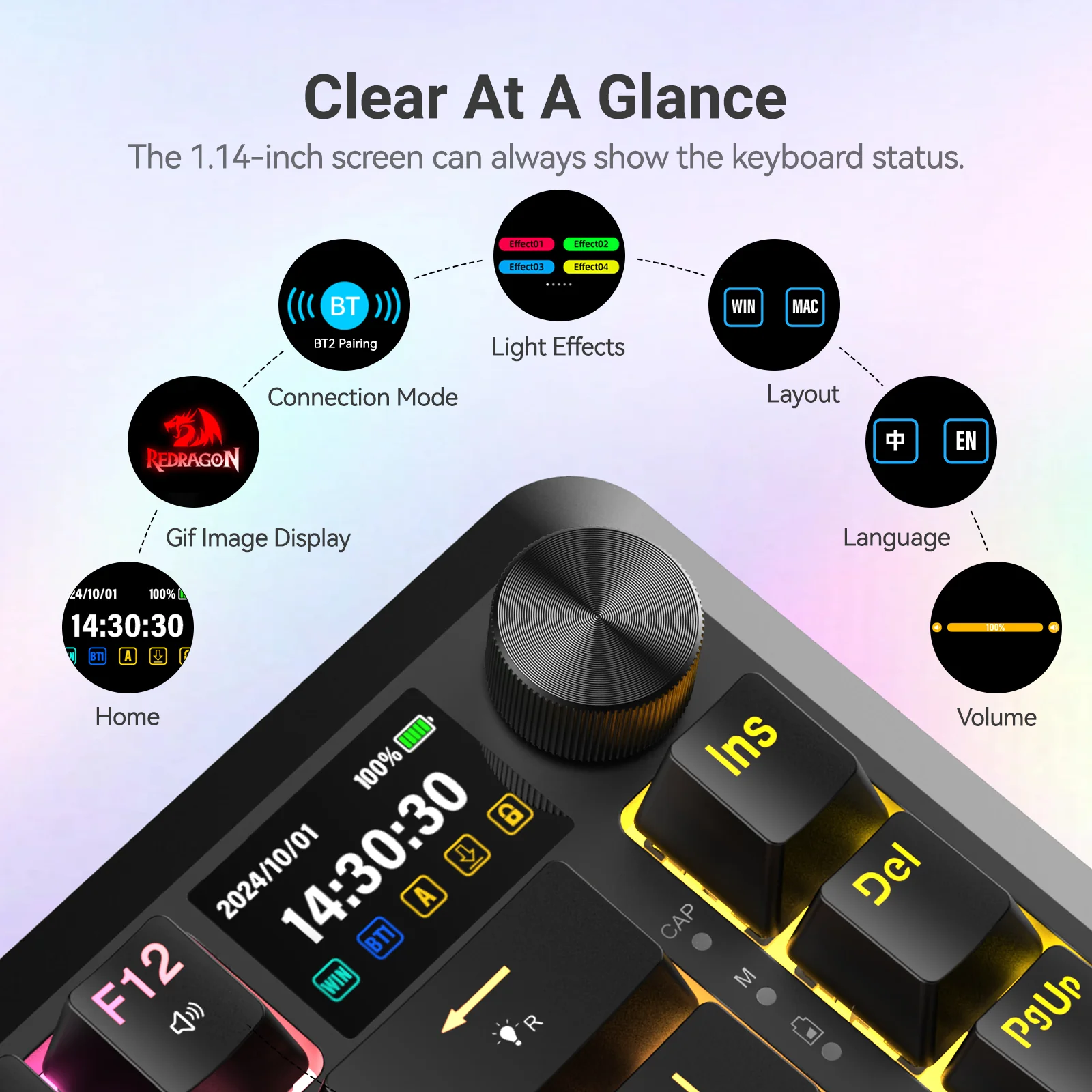 Redragon K708-RGB-PRO TKL Gasket Mechanical Keyboard - Image 10