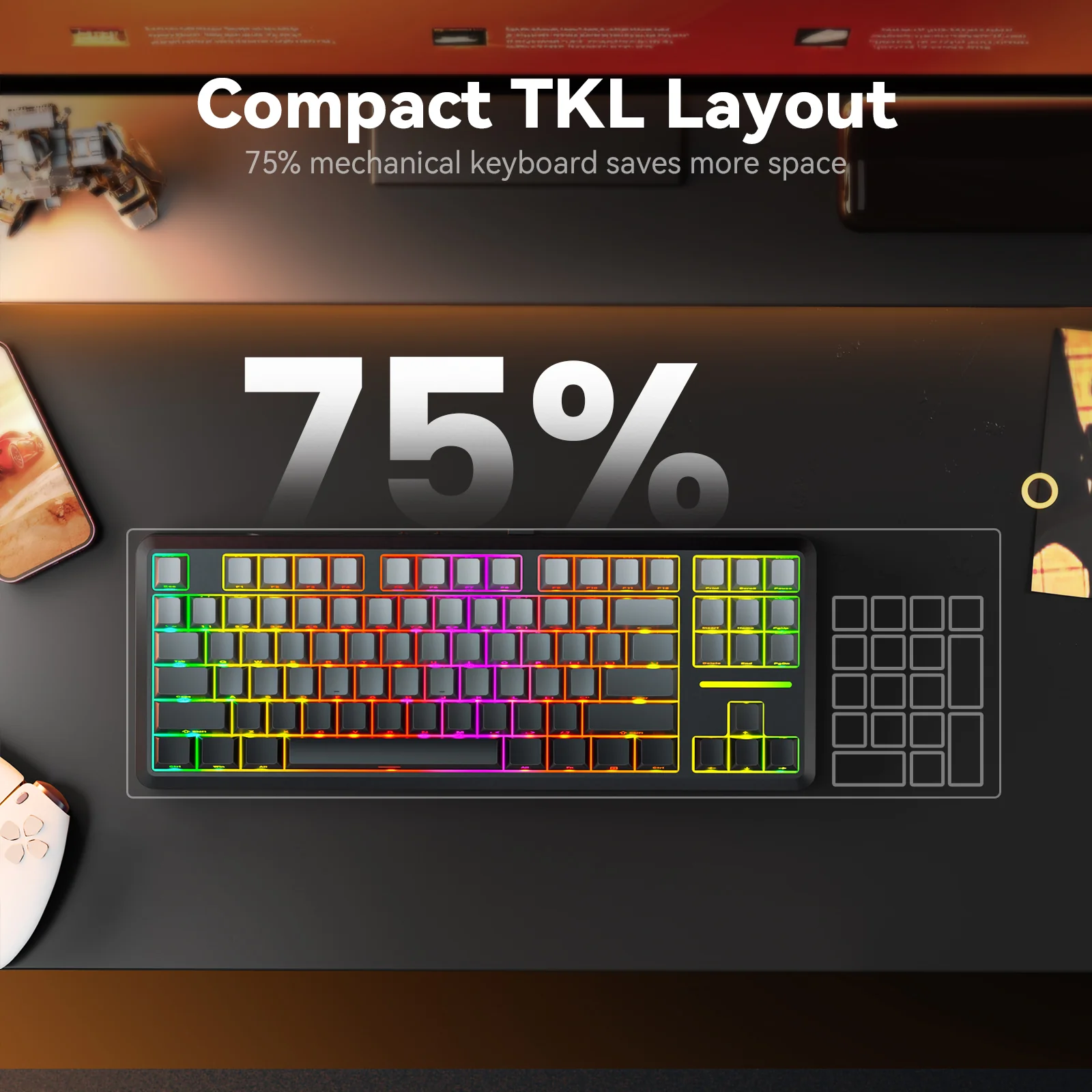 Redragon K734SP-RGB-PRO TKL Mechanical Keyboard - Image 9